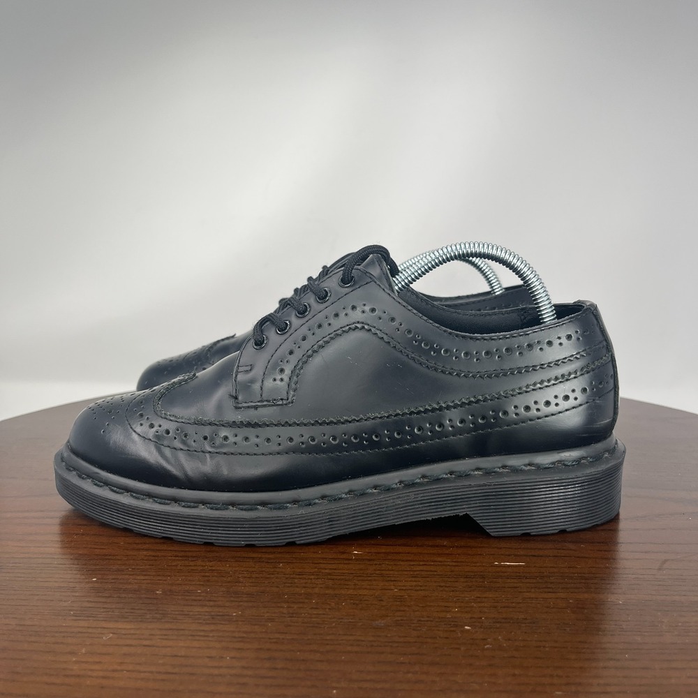 Dr Martens Oxford 3989 Shoes Men‎ 6 Black Leather Smooth Wingtip Brogue Derby W7